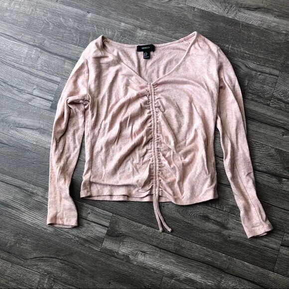 2/$30 Brushed Marled Ruched Drawstring Sweater - Picture 5 of 10